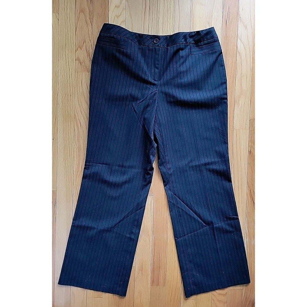 Classic Straight-Leg Pinstripe Pants in Black